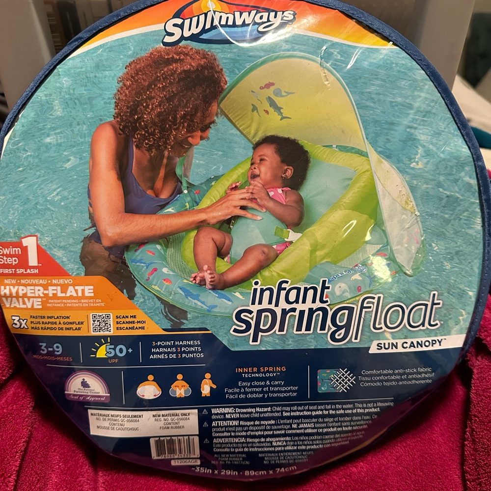 Infant Spring Float for 3 to 9 months. Never opened or used.